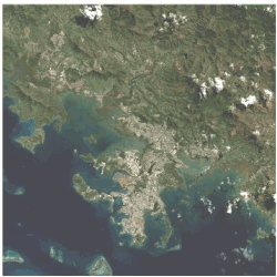 Baie de Dumbéa et Boulari, Nouvelle-Calédonie Landsat 8, 11 avril 2016